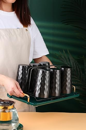 Miniatura 8 de QOBIMOON Vaso de acero inoxidable, juego de 2 vasos de 12 onzas  11.8 fl oz, apilables de acero inoxidable, vasos aislados de acero inoxidable, vaso