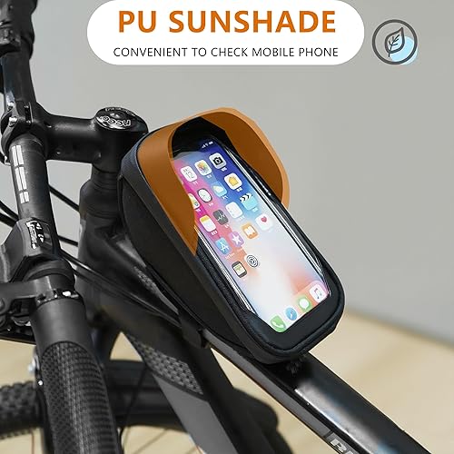 Miniatura 5 de Soporte de teléfono para bicicleta, bolsa de teléfono para bicicleta con visera solar, bolsa de manillar de bicicleta para teléfonos de 5.5 a 7
