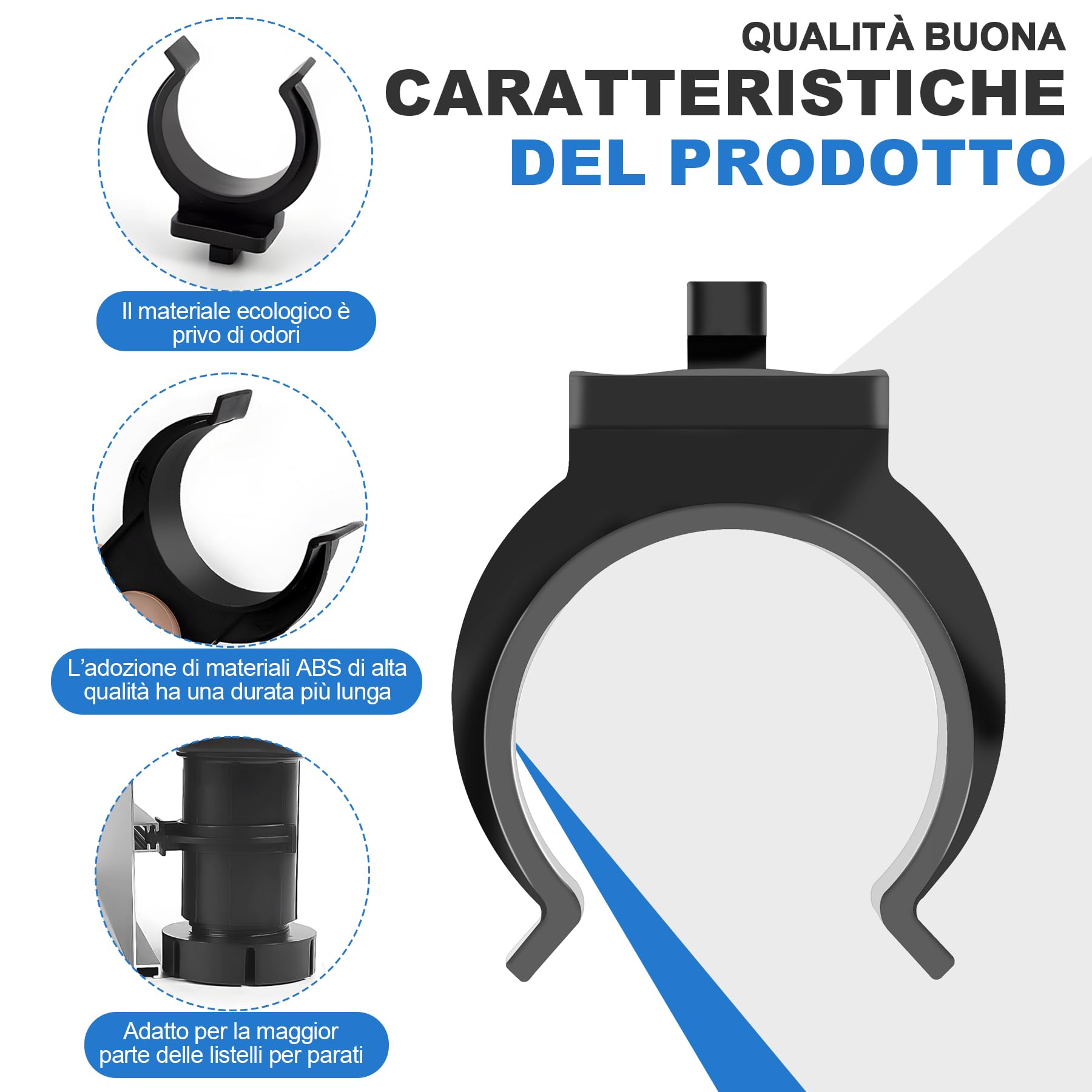 40 Pezzi Ganci per Zoccolo Cucina da 27 mm, Clip Universali in ABS per Battiscopa e Zoccolini, Compatibili con Piedini Regolabili 27–33 mm, Facili da Installare, Ricambi per Mobili Cucina