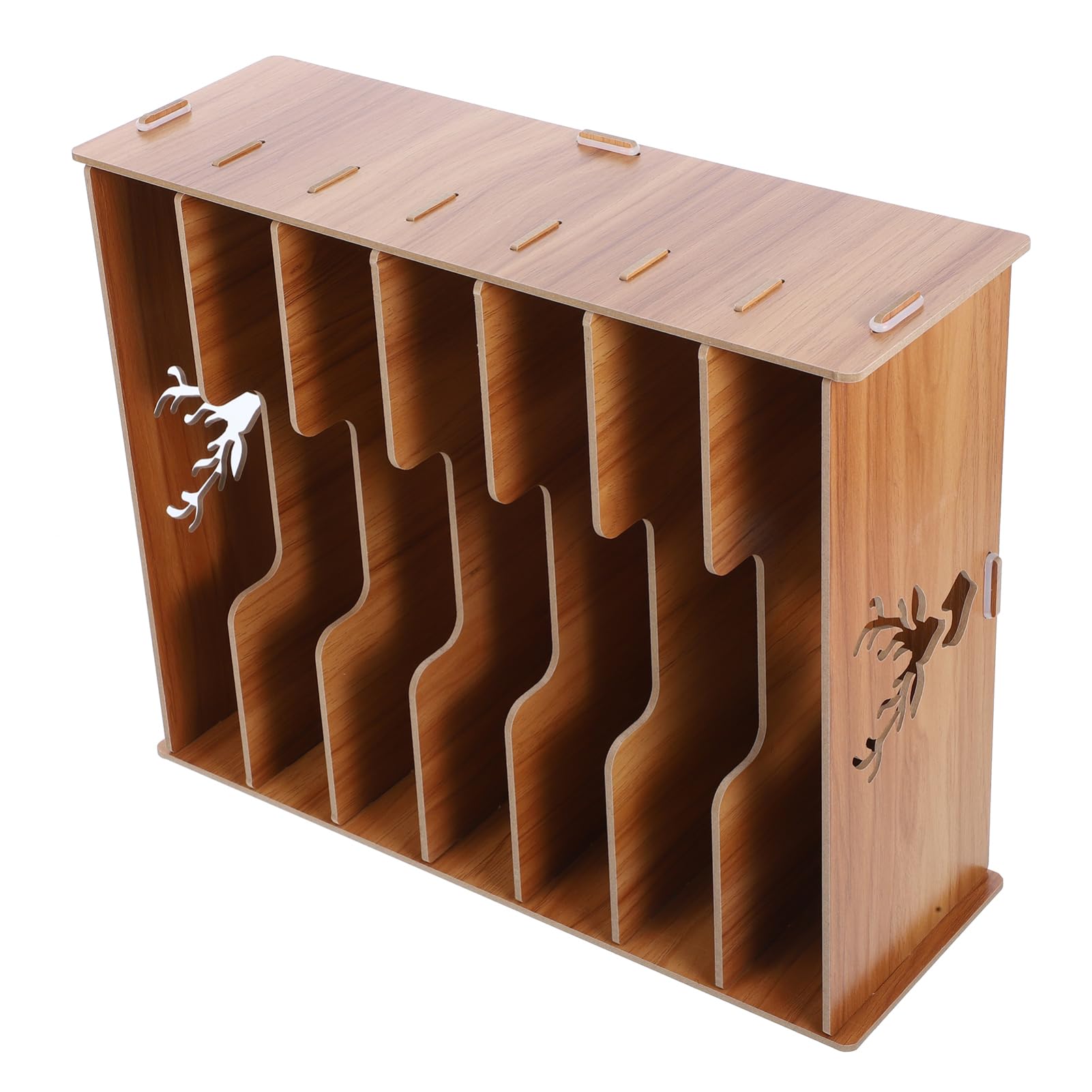 Caja de Almacenamiento de Documentos de Madera Marrón para Escritorio | Organizador de Mesa de Oficina, Clasificador de Facturas y Correo, Incluye Guía de Instalación