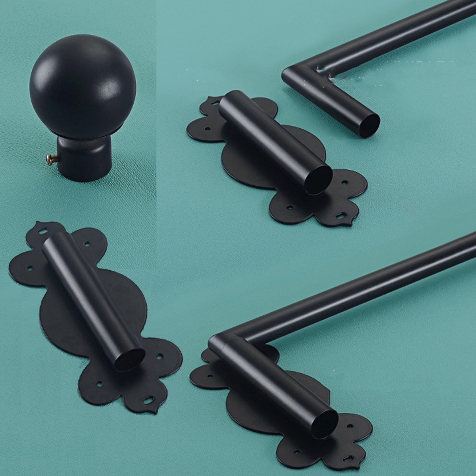 Tringles à Rideaux à 180°pour Fenêtres,Tringles à Rideaux à Bras Pivotant Robustes,Tringle à Rideau à Bras Oscillant,Tringle Portière pour Panneaux Latéraux(Size:120cm,Color:Noir)
