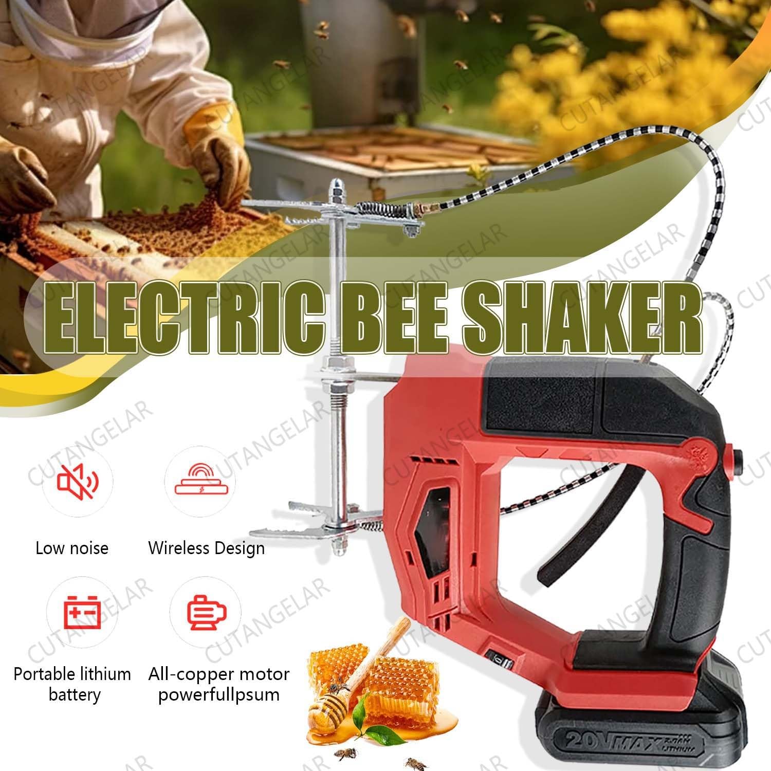 Vibrador eléctrico para m-arcos de colmena, inalámbrico, 2700 r/min, batería de litio, recargable, motor sin escobillas de 150 W, removedor de abejas,para apicultores y granjas(Red)