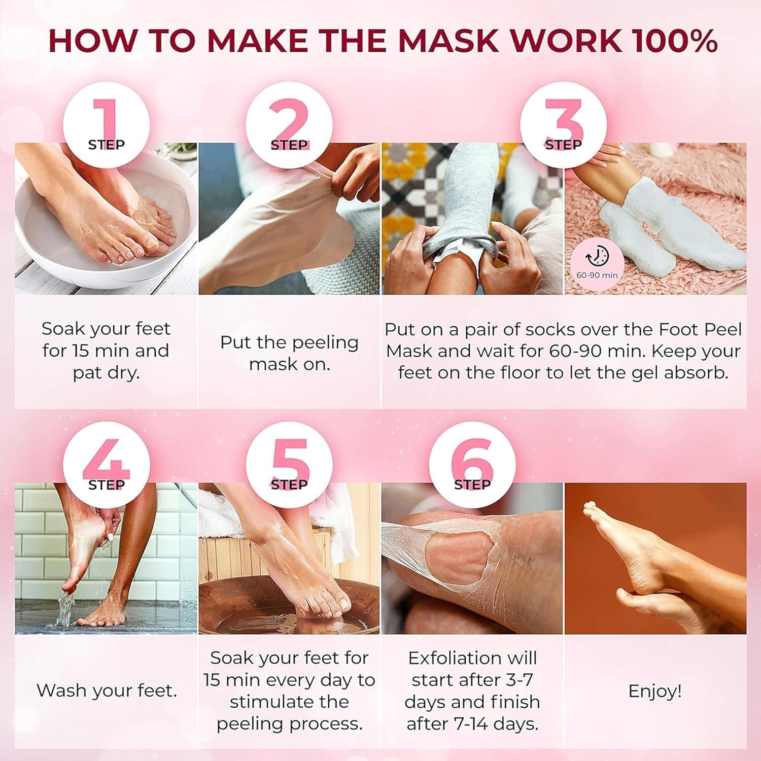 KANISYA Foot Peel Mask Moisturizing Foot Hydration Socks for dry and rough feet Peeling Mask for Cracked Feet, Dead Skin Remover, Rough Heel Repair, Lavender Exfoliant Crack Socks (1 Pairs) 4