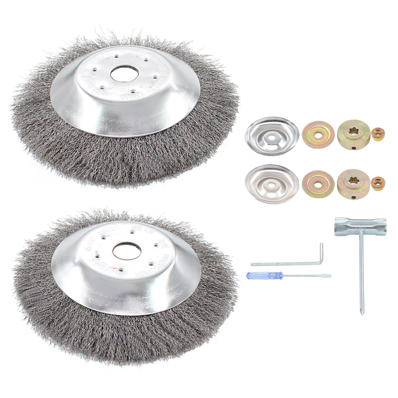 Unkrautbürste Stahlbürste Wildkrautbürste Kegelbürste 200 x 25,4 mm Mähkopf Bohrung Fugenbürste weiche Drahtbürste Stahldraht Bürsten für Rasentrimmer Motorsense Freischneider gegen Unkraut und Moos