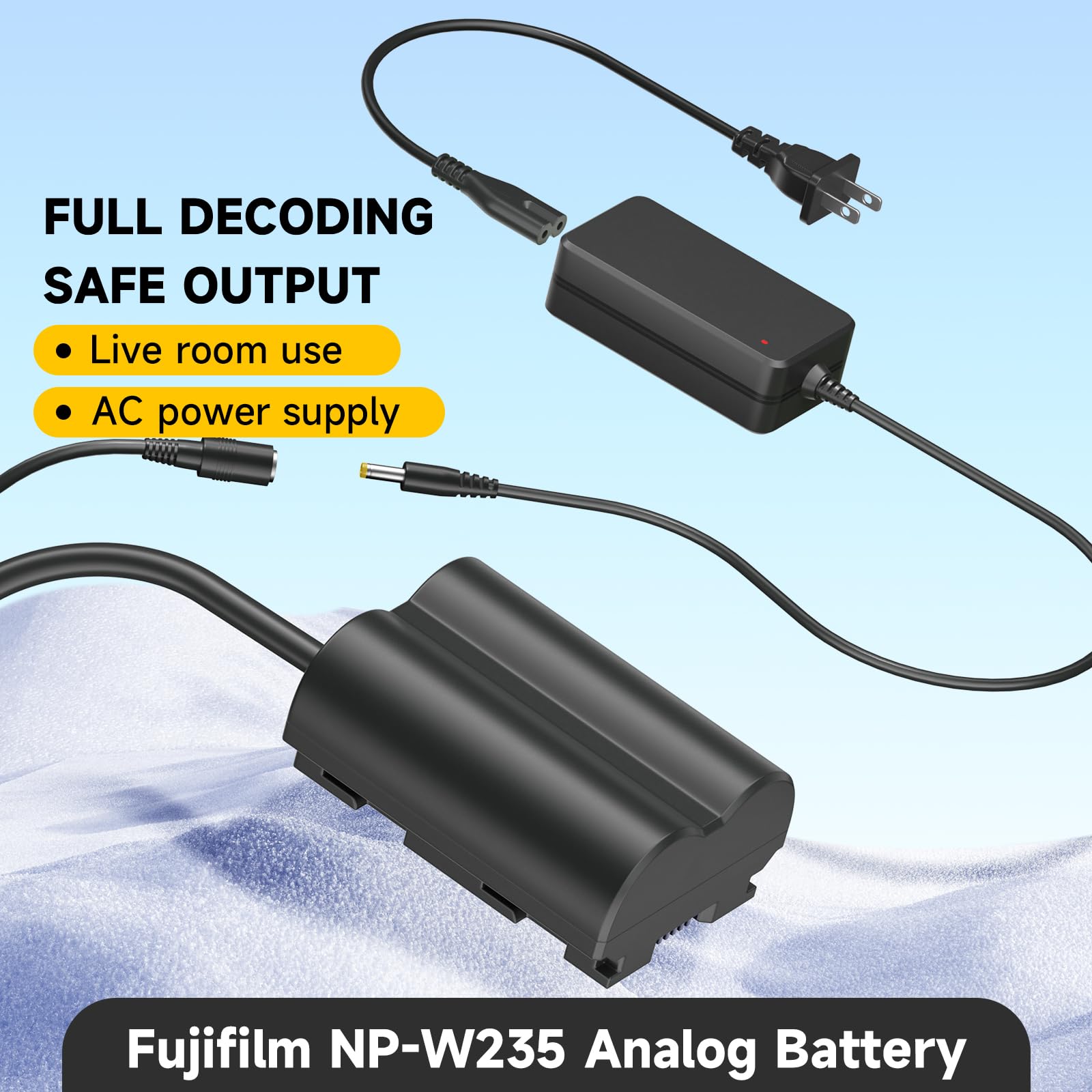 dummy battery NP-W235 con USB, acoplador de CC de repuesto para cámaras Fujifilm X-T5 X-T4 X-H2S X-H2 GFX50SII GFX100S VG-XT4 X-S20-4266 Adaptador de corriente de batería simulada