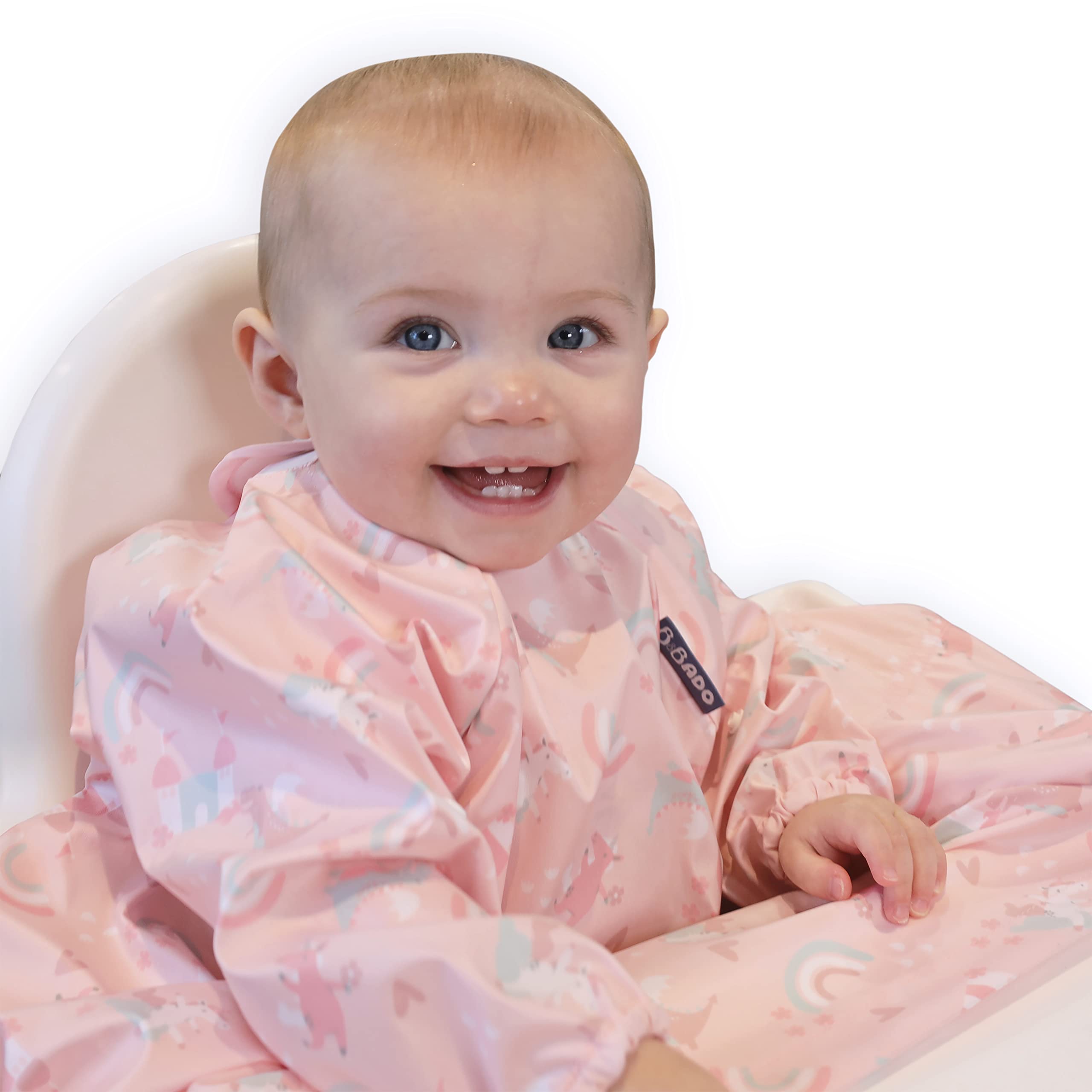 Bibado Long Sleeve Coverall Weaning Bib Over The Rainbow
