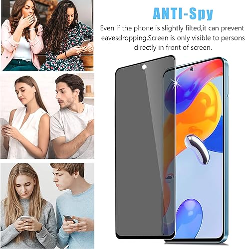 Miniatura 4 de [Paquete de 2+2] Diseñado para Xiaomi Redmi Note 11 Pro/Redmi Note 11 Pro 5G Protector de pantalla de vidrio templado de privacidad (2 paquetes) +