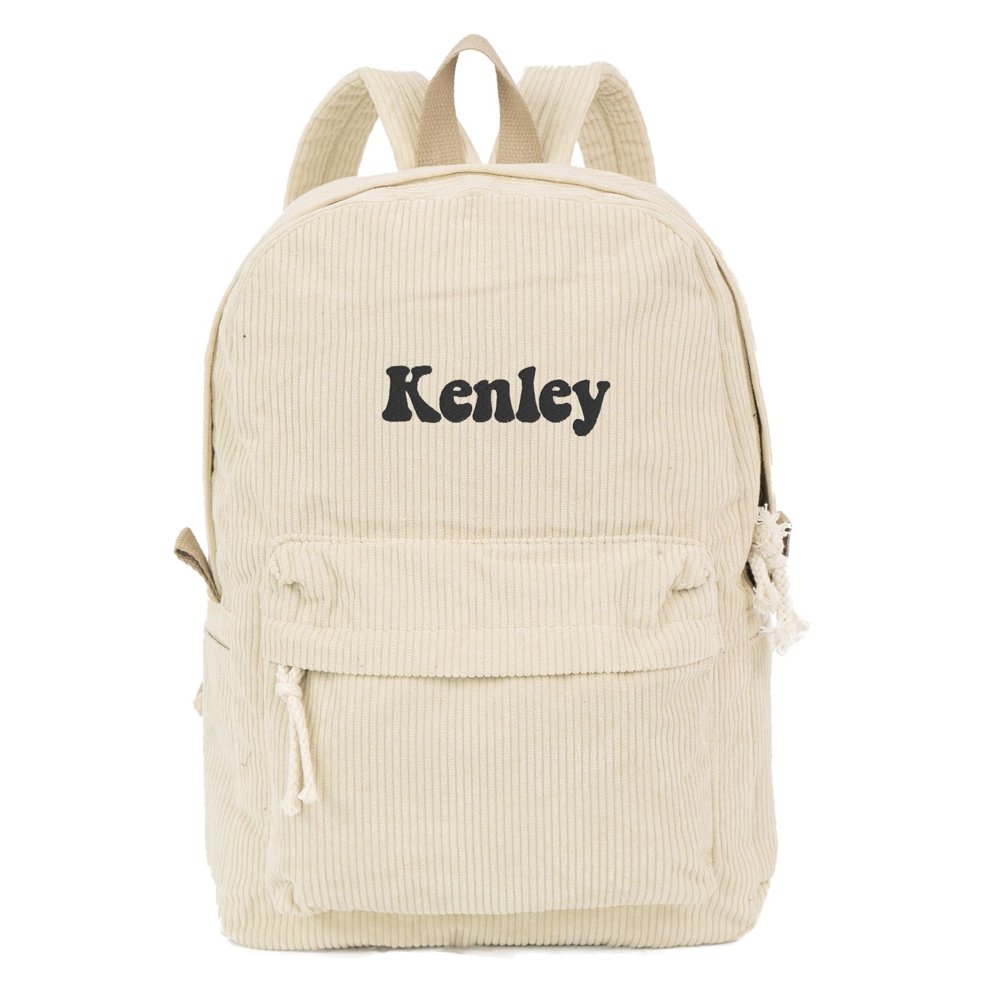 MT WORLD Kids Corduroy Backpack Personalized Toddler Backpacks for Girls Boys - Custom Beige Toddler Bookbag with Embroidered Name - Infant Daycare