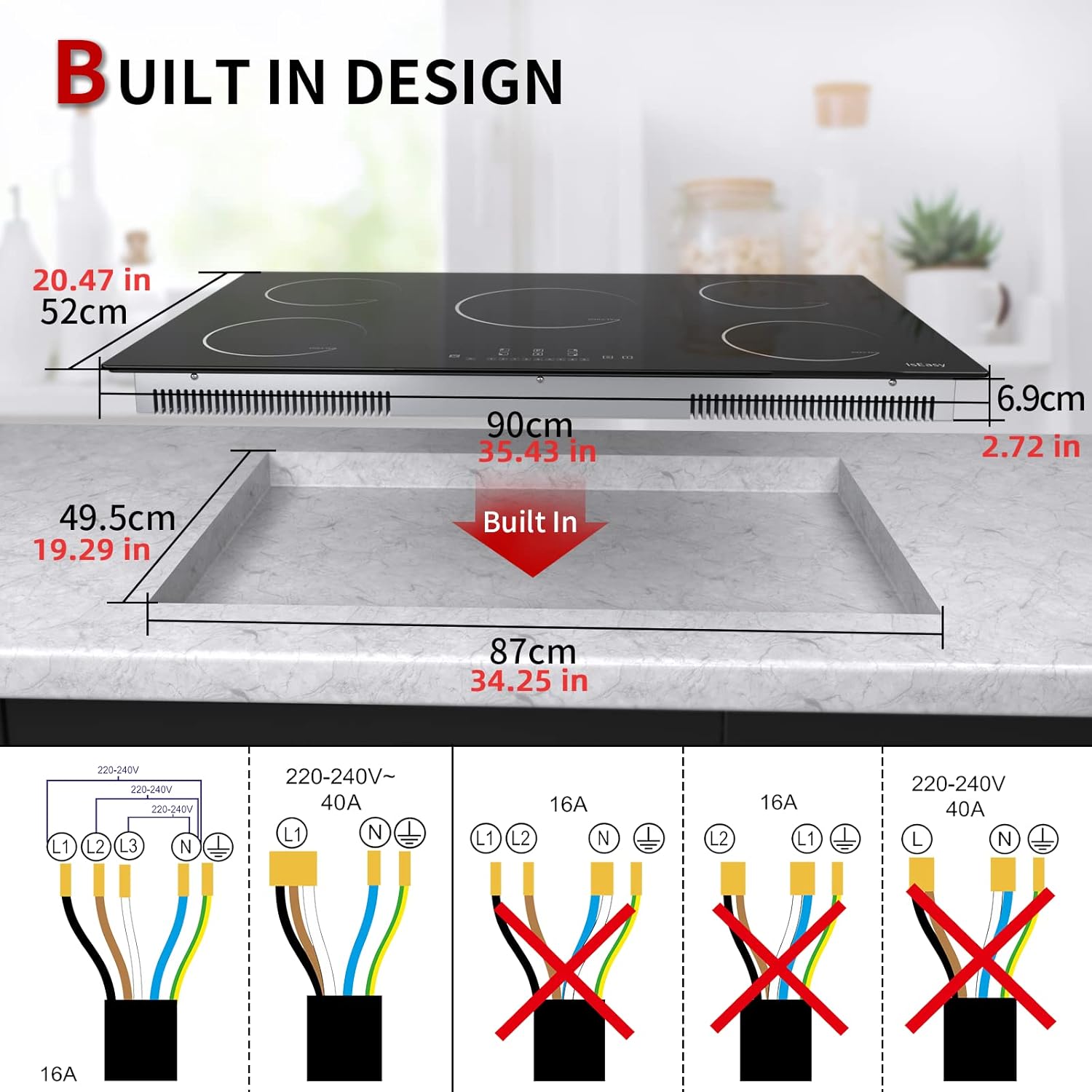 Piano cottura a induzione 5 zone, piano cottura elettrico 90 cm 8600 W piastra a induzione integrata con funzione boost, vetro nero, controllo touch, blocco sicurezza bambini e timer Piano cottura a induzione 5 zone, piano cottura elettrico 90 cm 8600 W piastra a induzione integrata con funzione boost, vetro nero, controllo touch, blocco sicurezza bambini e timer