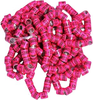 Leeadwaey 50 anillos para patas de paloma 2023, bandas para patas de pájaro, para pinzones de gallo, color rosa canario