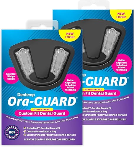 Dentemp Ora-GUARD - Protector dental de ajuste personalizado, protector nocturno de bruxismo para rechinar dientes (paquete de dos), protector bucal