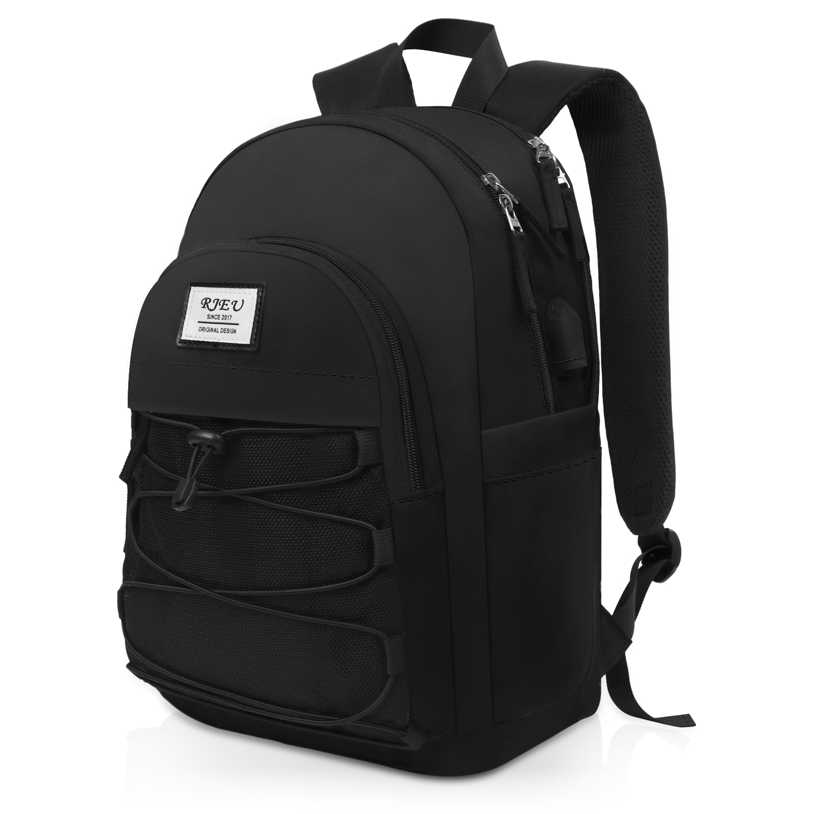 Schwarzer Schulrucksack für Laptop Rucksack