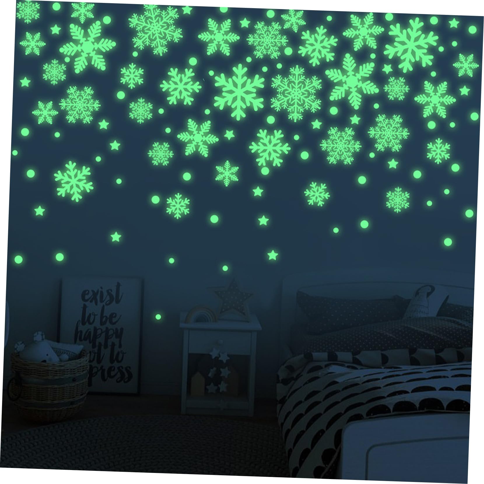 FRCOLOR 16 Hojas Pegatinas navideñas de nieve brillante pegatinas ventana de de nieve se aferra manualidades navideñas christmas lights decoración de nieve pegatinas