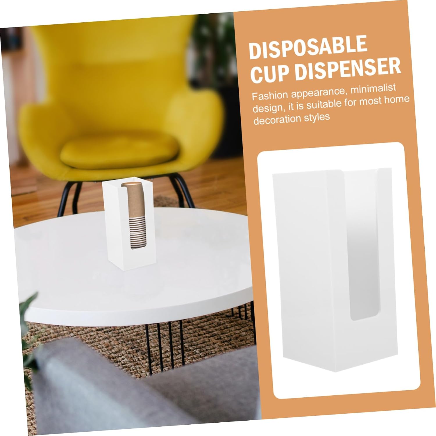 LABRIMP Water Cup Storage Tube Desk Paper Cup Dispenser Holder Smooth Surface and Burr Edges