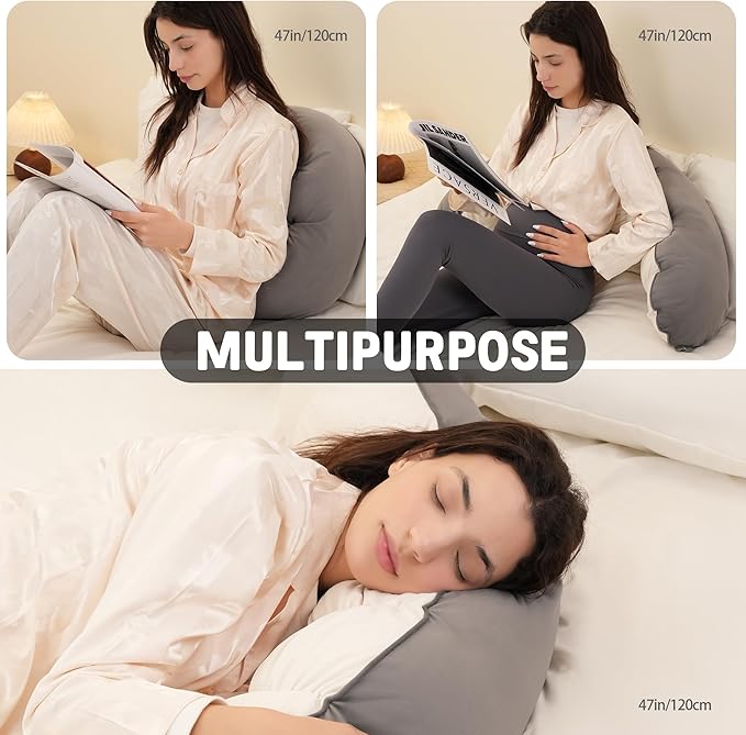 Almohada Corporal Cilíndrica Larga de Fibra de Poliéster 47 Pulgadas miniatura 5