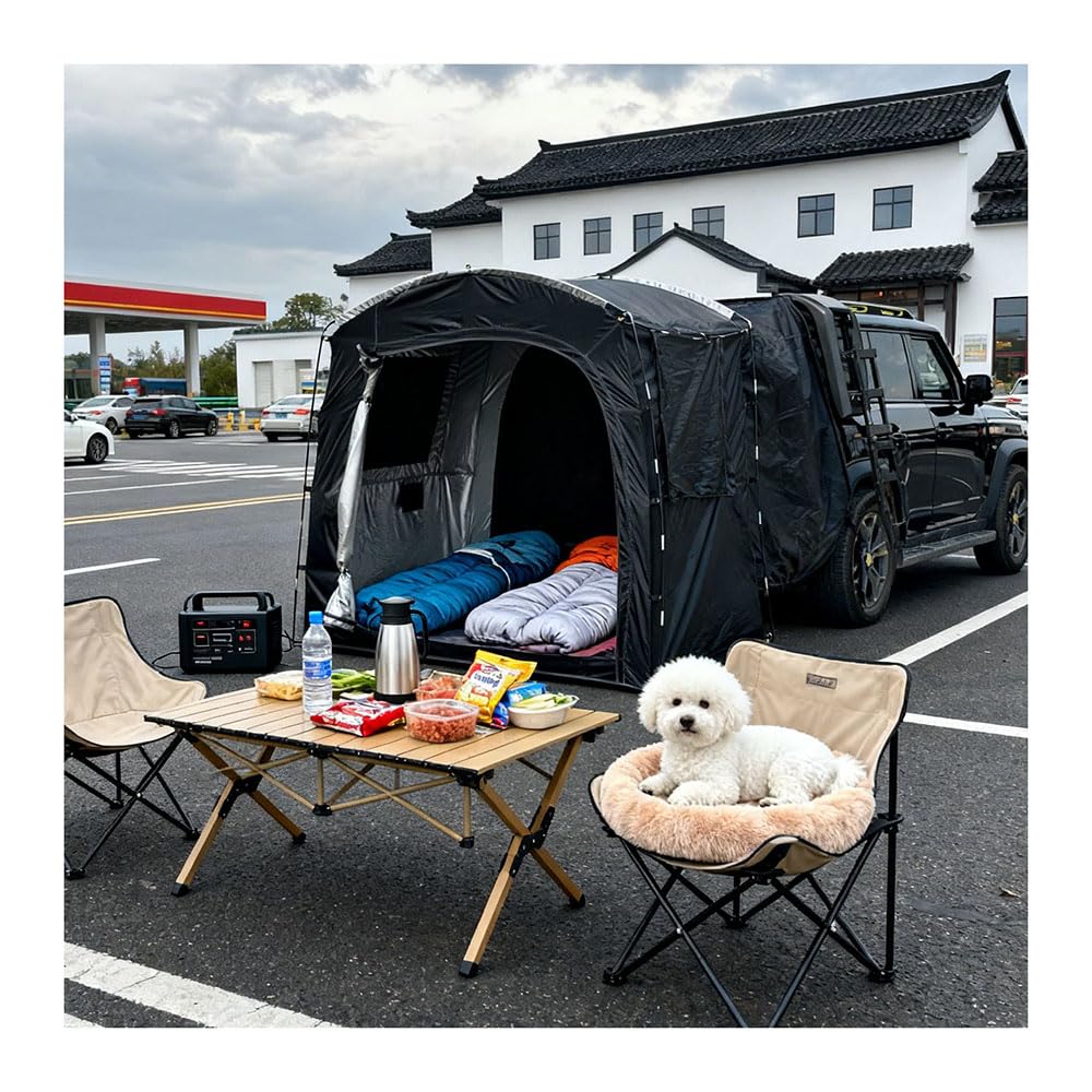 AALXF Car Boot Tailgate Tent for Toyota Aygo (AB10 AB40 2005-2022), SUV Rear Hatch Shelter, Auto Camping Sleep Extension, Outdoor Road Trip Canopy, Camper Gear Accessories,Black