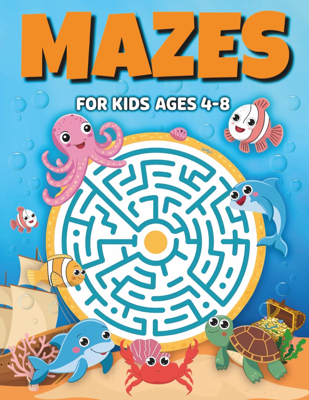 Mazes for Kids Ages 4-8: Fun Activity Book with Easy and Challenging Maze Puzzles That Boost Focus, Logic, and Fine Motor Skills
