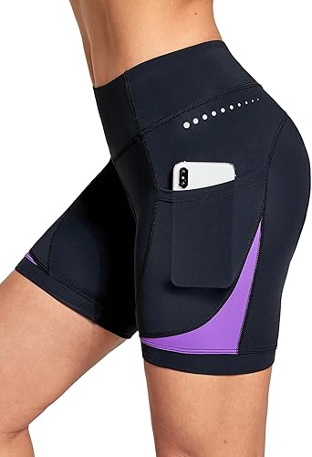 baleaf Pantalones cortos para ciclismo con acolchado 4D para mujer, ropa interior de gel para ciclismo, bolsillos