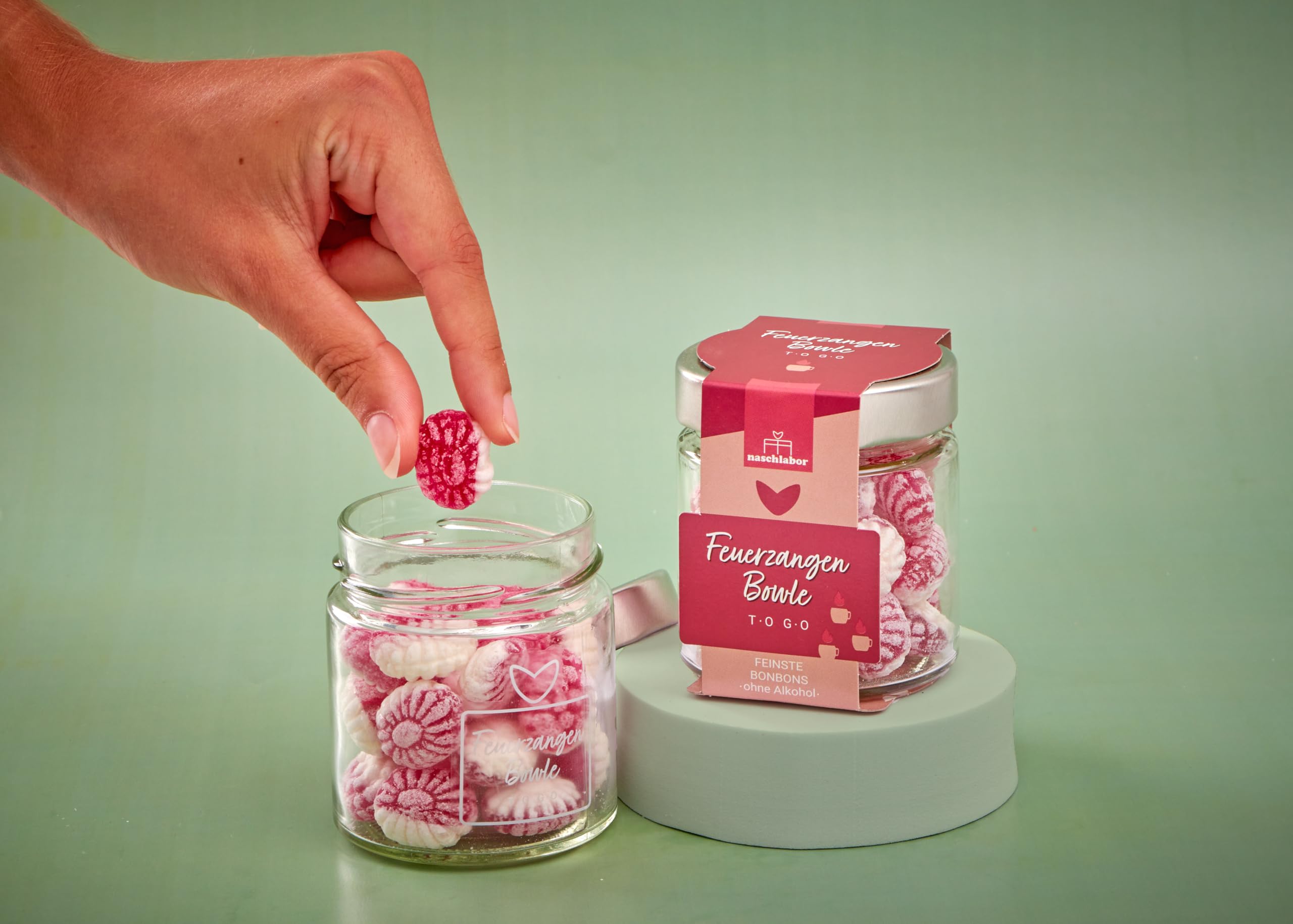 8 Stück Bonbons im Geschenkglas Feuerzangenbowle to Go | Große-Verpackung