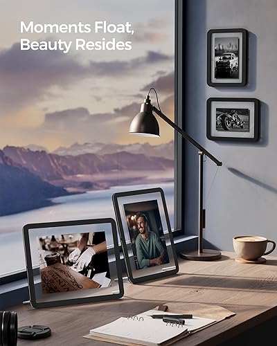 Miniatura 2 de SONGMICS Portarretratos de 8 x 10 pulgadas con esquinas redondeadas únicas, moderno marco de fotos flotante para decoración de pared, acrílico