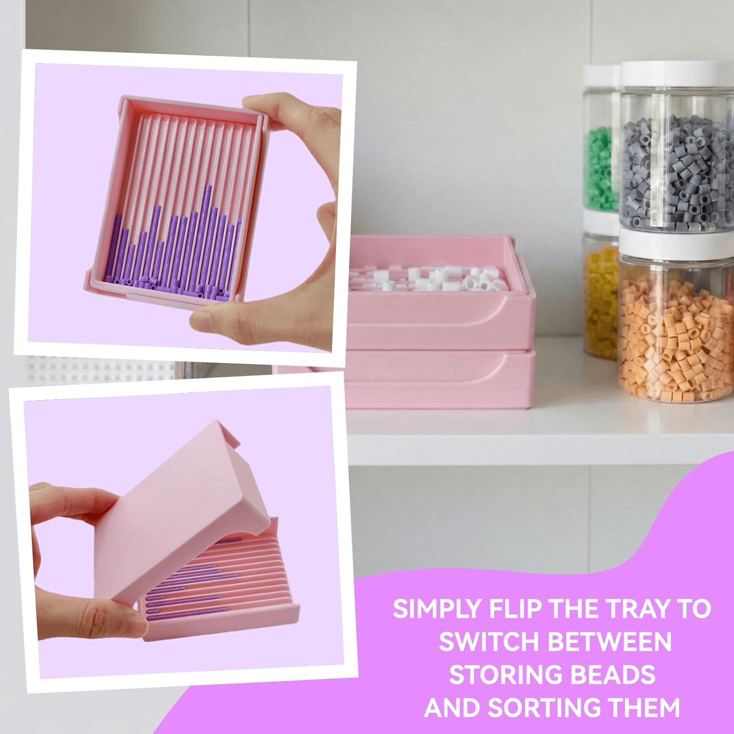 2.6mm Fuse Bead Single Needle Tweezer & Aligner Tray Kit, Efficient Iron Bead Sorting Tools with Effortless Beads Recovery, Birthday Easter Gifts for Women - Image 8