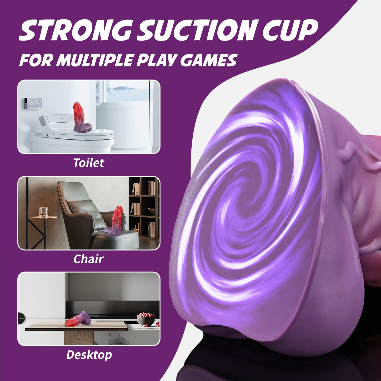 Nothosaur Banner 8.2 Inch Fantasy Dildo Luminous Realistic Monster Dildo with Friction Wave Points with Strong Suction Cup for G-Spot, Prostate, Vagina, Sex Adult Toys for Men Women and Couple: 2X-Large Berrywine