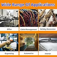 Vista 6 de Heavy-Duty Magnetic Zip Tie Mounts,10Pcs Multipurpose Cable Holder with Nylon Cable Ties (50 Pieces) for Efficient Wire Management