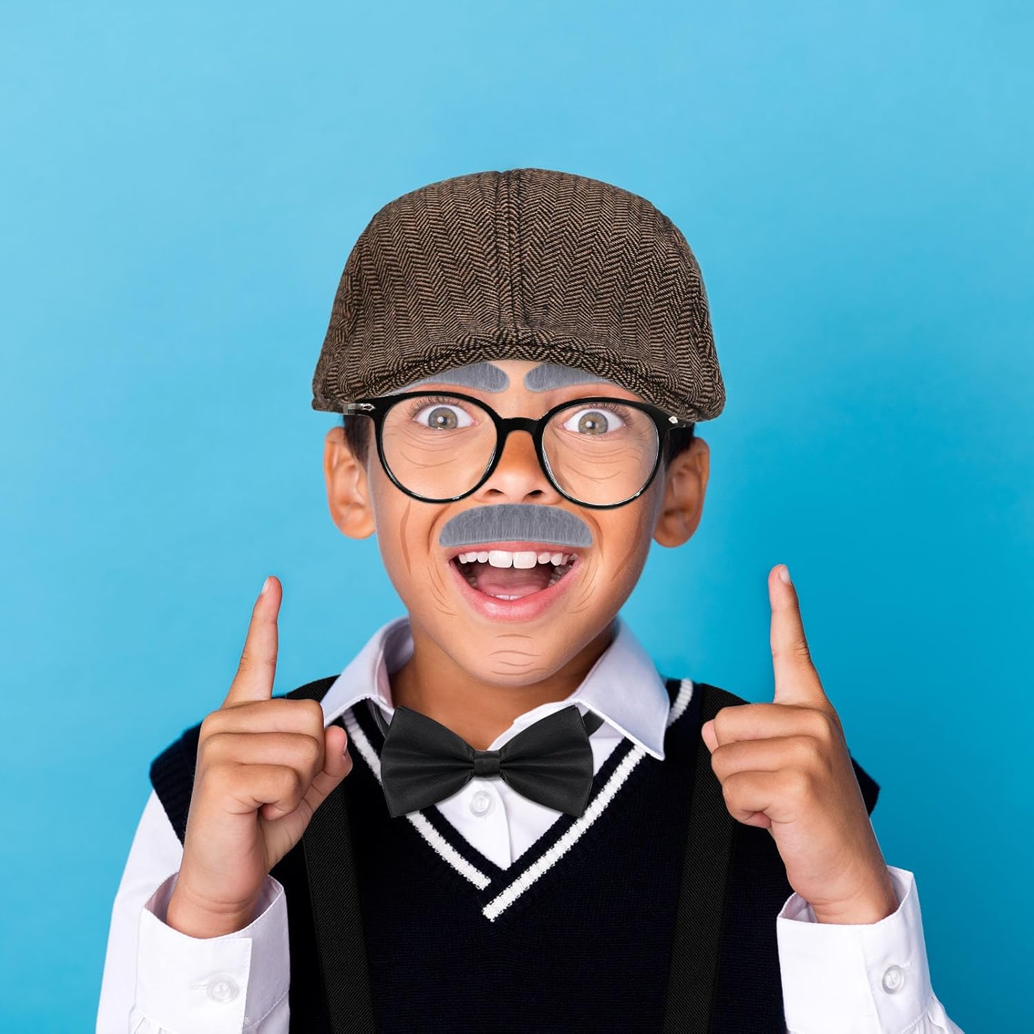 Old Man Costume for Boys,100 Days of School Costume Set for Kids 100th Day of School Grandpa Dress Up - Image 8