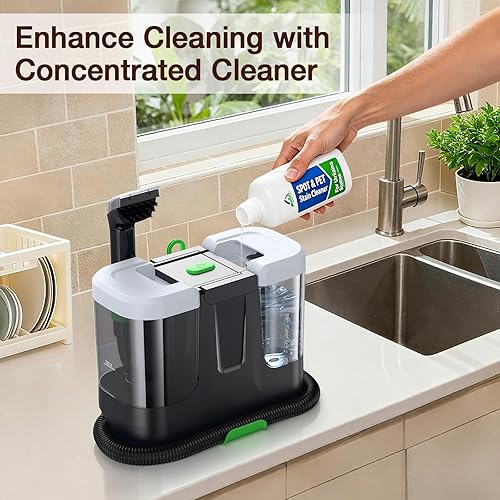 Miniatura 9 de LABIGO Máquina portátil de limpieza de alfombras y tapicería, removedor de manchas de mano, 15 Kpa de succión fuerte multiusos limpiador profundo