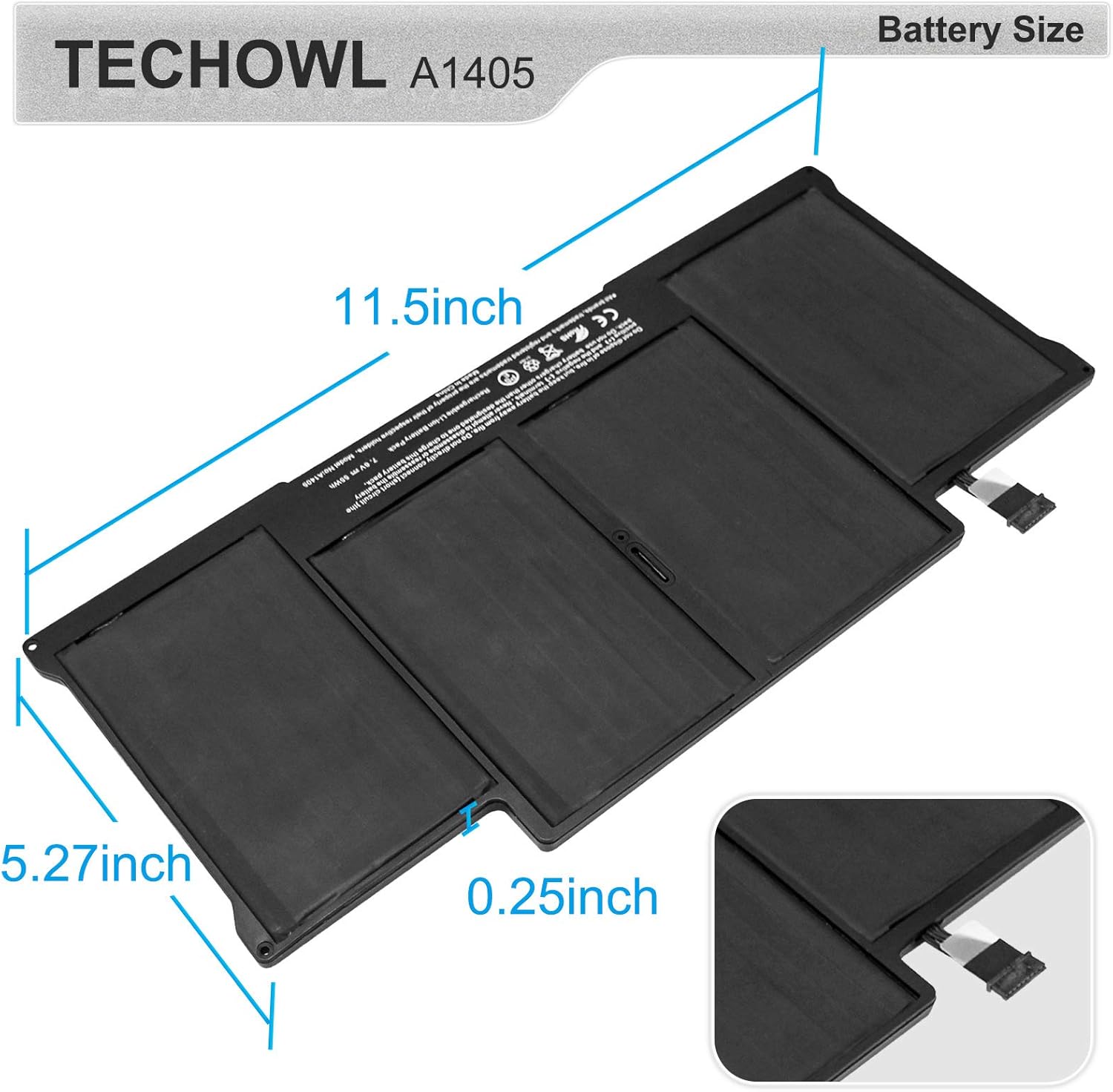 A1466 Battery Replacement for MacBook Air 13 inch A1466(Mid 2012, Mid 2013, Early 2014, Early 2015,2017) A1369 (Late 2010, Mid 2011 Version) A1496 A1405 Battery
