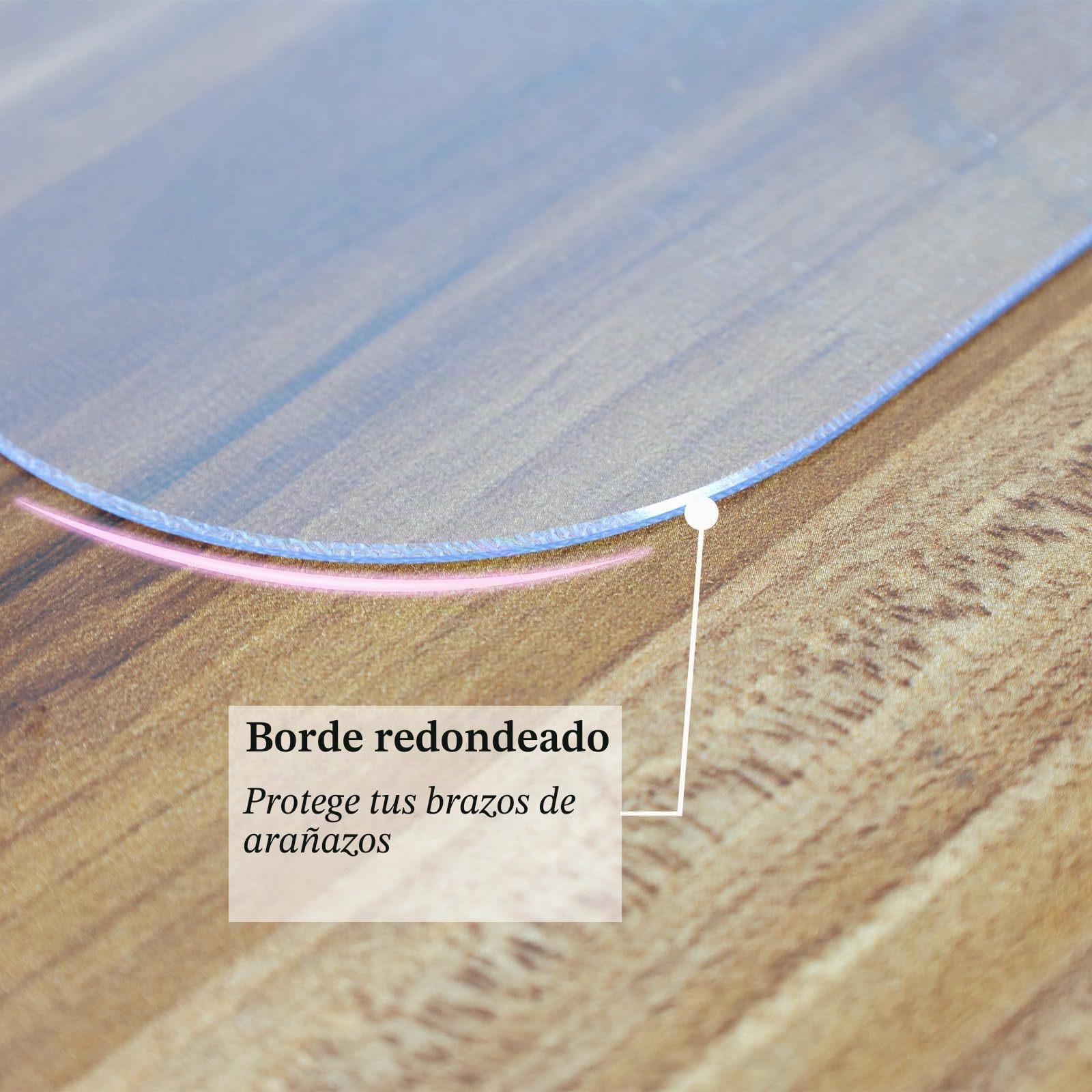 Vade de escritorio transparente, 100 x 40 cm, transparente, impermeable, antideslizante, bordes redondos, para oficina, hogar, escuela