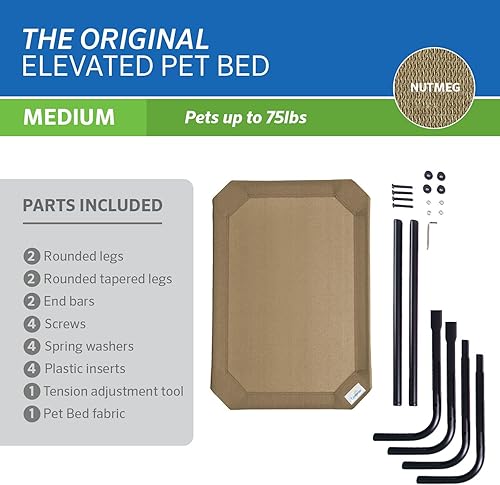 Miniatura 5 de Coolaroo Cama elevada para perros original - Cama transpirable para mascotas fuera del suelo con tela refrigerante, alivio articular y tela Azul