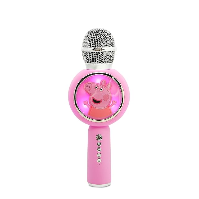 OTL Technologies MICRÓFONO Karaoke con Altavoz INALÁMBRICO Peppa Pig con LUZ LED POPSING Color Rosa