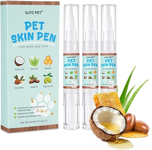 Loción calmante para el crecimiento del cabello y la piel del perro, paquete de 3 cepillos giratorios de 0.17 onzas líquidas x 3 – Cuidado de la