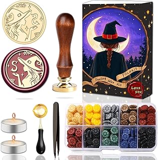 YOLAKIS Alphabet S Wax Seal Stamp Kit Magical Girl Style Initial Letter ...