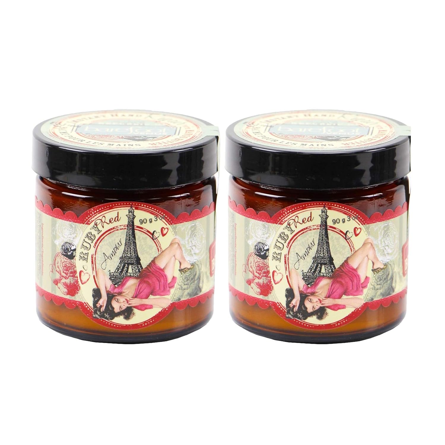 Barefoot Venus Ruby Red Ultra-Moisturizing Instant Hand Repair Cream Jar 3 Ounces - 2 Pack