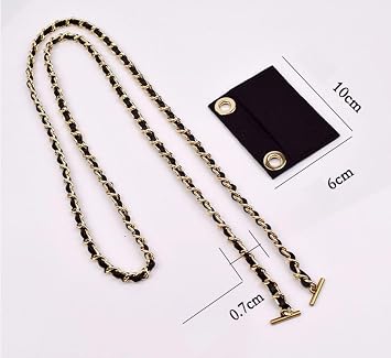 Conversion Kit (Insert+Chain) for Chanel Card Holder Wallet On Chain. Gold, 100cm.