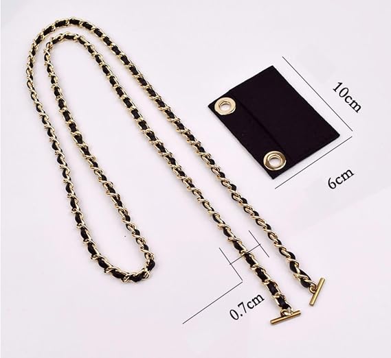 Conversion Kit (Insert+Chain) for Chanel Card Holder Wallet On Chain. Gold, 100cm.