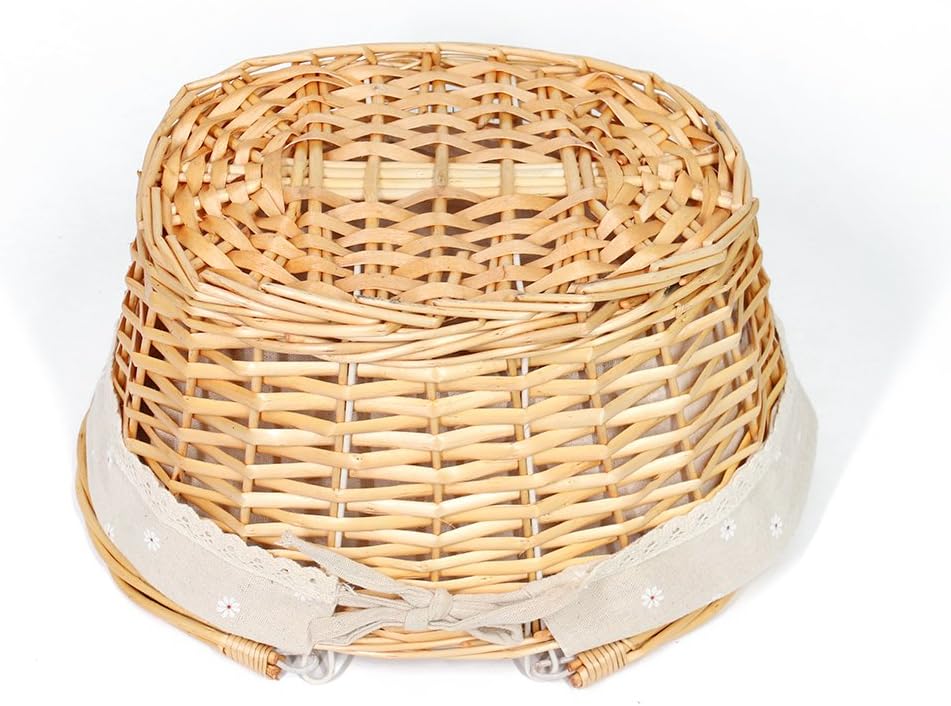 Wicker Basket Gift Baskets Empty Oval Willow Woven Picnic Basket Easter Candy Basket Storage Basket Wine Basket with Handle Egg Gathering Wedding Basket (Natural)