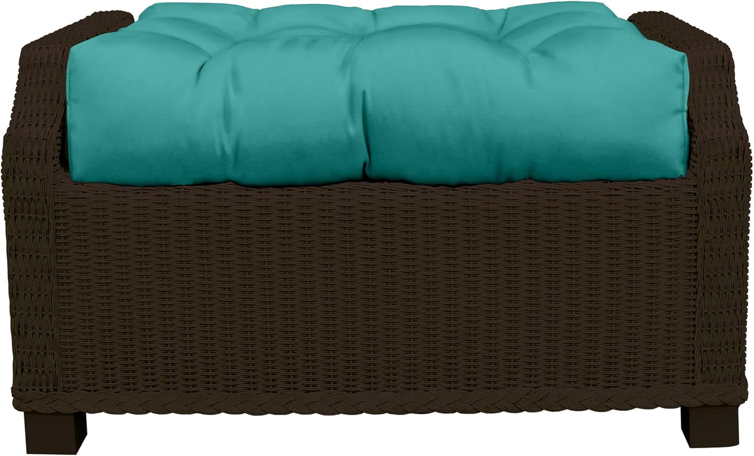 RSH DECOR: Tufted Ottoman Cushion | 22" x 20" | Sunbrella Performance Fabric | Water-Resistant | Outdoor Replacement Cushion for Patio Furniture | Canvas Aruba-Made in USA