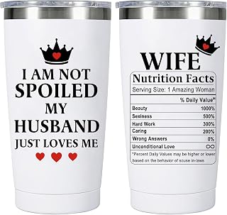 Waldeal Wife Gifts from Husband - Wedding Anniversary for Women, Valentines, Birthday Gift Ideas, Christmas Travel Tumbler for Her 20 Oz, White