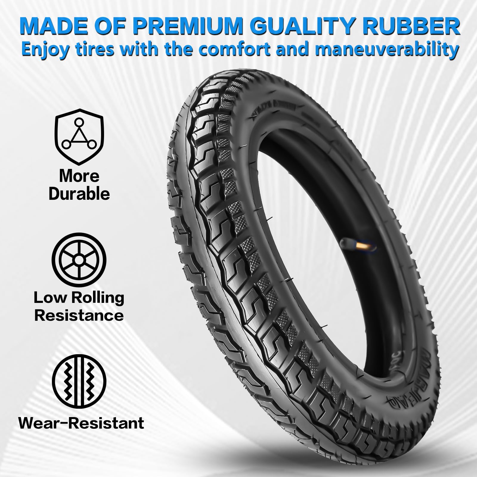 Juego de neumáticos y tubos de 12.5 x 2.25 pulgadas (12-1/2 x 2-1/4) 57-203 – Compatible con Razor Pocket Mod, Currie, Schwinn, GT, IZIP, eZip Scooters eléctricos – Vástago de válvula en 3