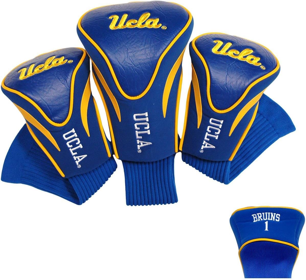 NCAA Contour Golf Headcovers (3 Pack) Numbered 1, 3 and X, Fits Oversized Drivers, Utility, Rescue & Fairway Clubs, Velour Lining for Extra Club Protection
