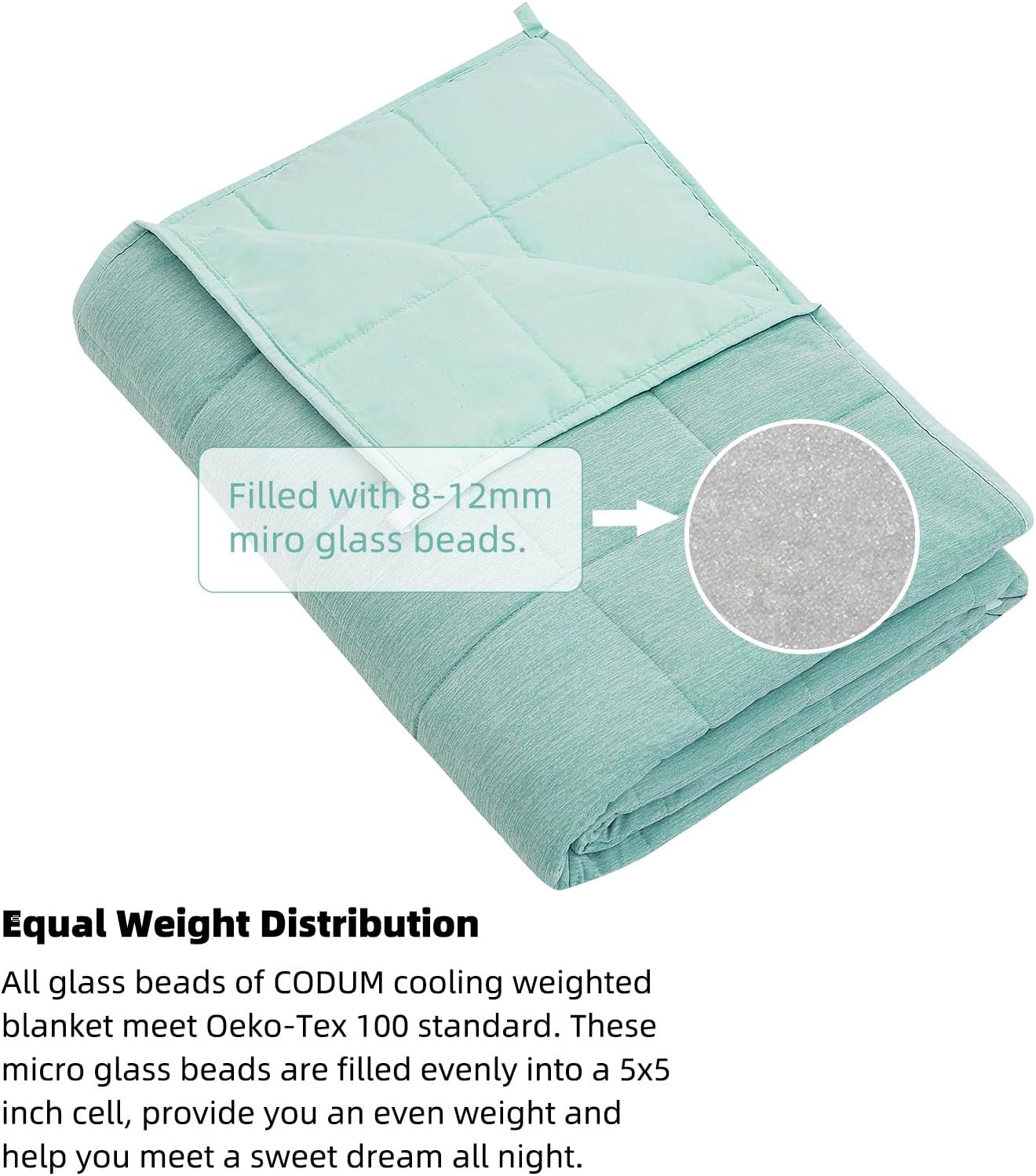 Kids Weighted Blanket 10 Pounds, Cooling Blanket for Hot Sleepers, Soft Bed Blanket Universal to All Seasons, 48''x72'' 10 LBS, Water Blue - Image 4
