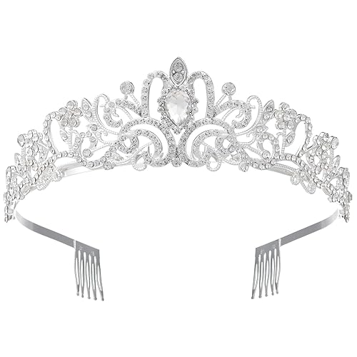 Tiaras y coronas de cumpleaños para mujeres, princesas, niñas, novia, boda, graduación, reina, concurso de belleza, diadema de cristal a la moda con