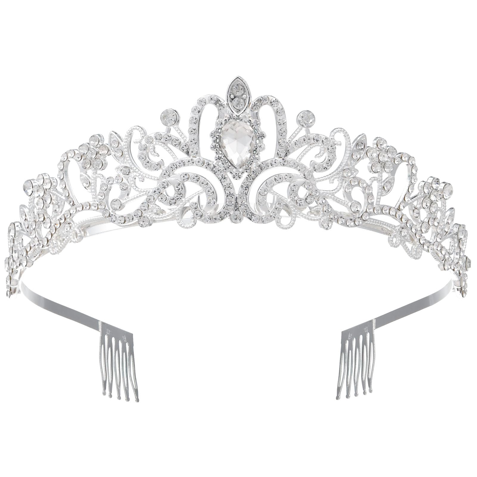 Birthday Queen Princess Tiaras and Crowns for Women with Combs, Silver