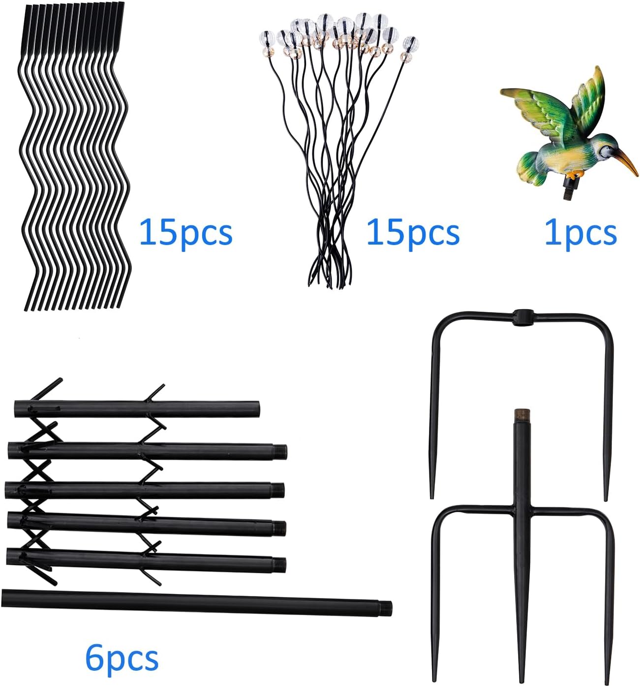 7.2FT Tall Wine Bottle Trees Stand for Garden Decorative, Rustproof Metal Bottle Tree Holder, Holds Up to 15 Bottles (Black)