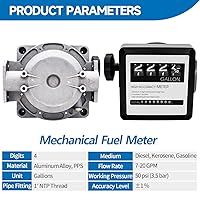 Vista 2 de Medidor de flujo de combustible mecánico NPT de 1 pulgada para bombas de transferencia de tanque de combustible Disel, pantalla de lote digital