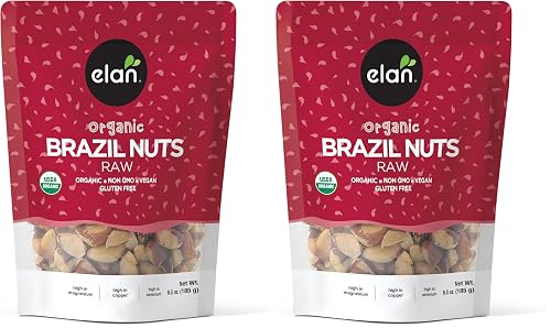 Elan Organic Raw Brazil Nuts, 6.5 oz, Whole Nuts, No