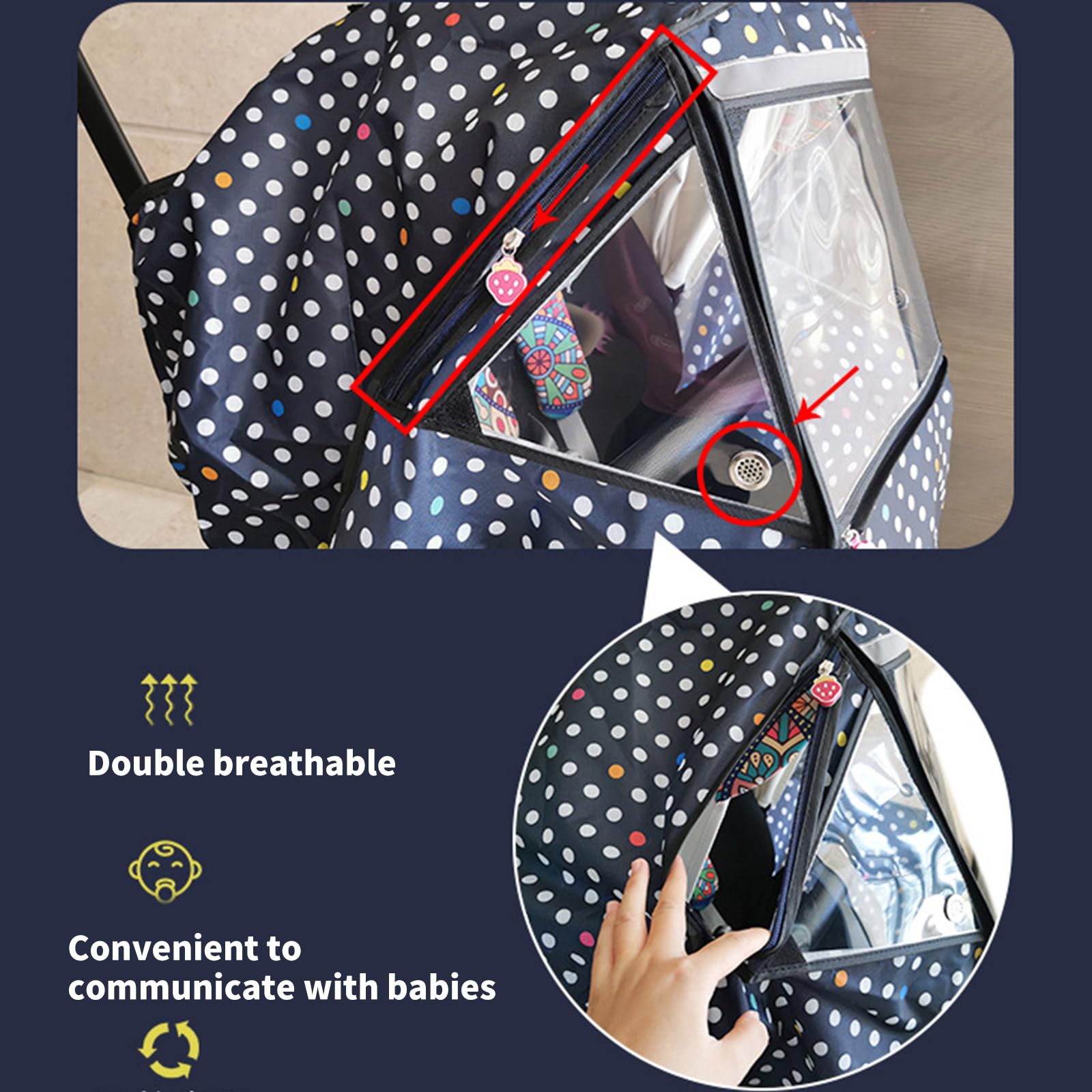 Parapioggia per passeggino, protezione antivento, protezione dalle intemperie, accessori per l'inverno